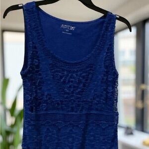 Apt 9 Lace Women's Top Blue Tank Size PS